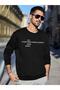 Men's Put Everything Printed Black Crew Neck Oversize Sweatshirt
