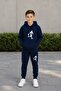 Busekids Printed Hooded Unisex Tracksuit Set with Kangaroo Pocket