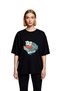 Women's Oversize Graphic Printed T-Shirt Music Themed Retro Style Relaxed Fit Casual Wear Modern Stylish