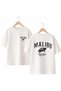 Malibu Karetta Printed on the Back and Front Chest, 100% Cotton Oversize Loose Regular Fit Crew Neck T-Shirt