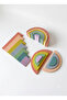 Montessori Waldorf Pastel Wooden Rainbow Open-Ended Play Set 5 Pieces - 6