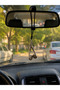 Car Rearview Mirror Ornament with In-Ear Headphone Figure – Decorative Car Accessory