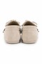 Süspüs Genuine Leather Suede Beaded Tassel Detailed Loafer Shoes - 4