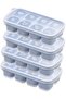 Mini ice cube trays (4 pieces) with lids, made of silicone for easy unmolding, suitable for beverage baking.