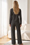 Black and White Striped Patterned Viscose Knitted Pajama Set26240305 - 3