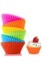 Silicone cupcake liners, 24 pieces, colorful and non-stick, perfect for parties.