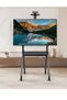ganric Mobile TV Stand for 42–86 Inch LCD/LED Flat & Curved TVs – Rolling Floor TV Cart with Media Shelf, Height Adjustable Portable Stand with Wheels Holds Up to 330Lbs - 3