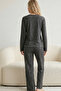 Anthracite Patterned Lycra Knitted Pajama Set26240336 - 3