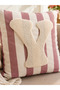Punch Embroidered Throw Pillow Cover - 43*43 cm - Mocha Letter Y - Pnk001 - 2