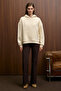Elyra women's oversize stitch detailed hooded mink sweatshirt - 3