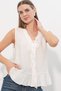 Women's V-Neck Ruffle Shirt with Tie Detail 40033 - White - 4