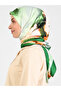 Rose Painted Patterned Scarf - Green - 3