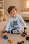 Boy's Cotton Printed Long Sleeve Long Bottom Pajama Set - 2