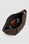 Women's Brown Quilted Fabric Crossbody Shoulder Bag - 3