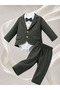 Baby Boy Bodysuit Shirt with Bow Tie Suit - 6