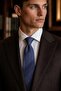 Navy Blue Small Pattern Italian Silk Pleated Tie Est255 - 2