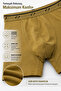 Men's Soldier Boxer Khaki Long Leg Flexible Waist Elastic Soft Fabric Comfortable Cut Daily Underwear - 4