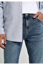 Straight Fit Men's Mid Indigo Denim Jean Pants - 5