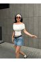 Lycra Madonna Collar Short Sleeve Blouse Ecru - 5