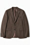 Men's Plaid Model Double Slit Single Jacket 6 Drop 72105-Brown - 3