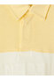 Yellow Polo Collar Color Blocked Men's T-Shirt - 6