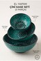 Handmade Patterned 3-Piece Tile Appetizer Salad Snack Sauce Turkish Delight Breakfast Bowl Set - 2
