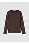 Lcw Everyday Brown Crew Neck Soft Touch Women's T-Shirt - 5