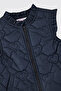 Baby Girl Navy Blue Vest with Ruffle Detail on Collar and Sleeves - 3
