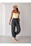 Women's Pleated Waist Elastic Cuff Harem Pants - 8