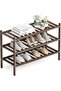 Dranixly 2-Tier Shoe Rack, Bamboo Stackable Shoe shelf Storage Organizer, Shoe Stand for Closet, Ent