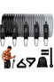 5-Piece Resistance Band Set, Up to 200lbs, with Door Anchor Handles Ankle Straps, for Muscle Training