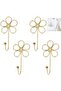 Hooks Hooks Curtain towels Clothes Iron Wall Gold 4-Piece Flower Clothing Stores Creative Hooks Clothes Hooks Flower Single Hook Creative Wall Hooks