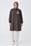 Plus Size Stone and Embroidery Printed Linen Tunic