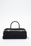 Women's Handbag Suede Black Sly462 - 2