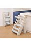 Foldable & Adjustable Height Kids Toddler Tower, 3-Level Learning Step Stool with Safety Rail & Non- - 3