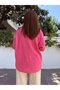 Italian Cotton - Linen Textured Blouse with Pendant Fuchsia - 3