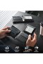 Men's Wallet Genuine Leather RFID Blocking Bi-fold Wallets with Double ID Window Everyday Car - 3