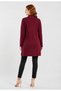 Burgundy Long Knitwear Women's Tunic Blouse - 2