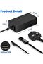 65W Charger Compatible with Surface Pro 11, 10, 9, 8, 7+, 7, 6, 5, 4, 3, X, Power Adapter for Surface Laptop 7/6/5/4/3/2/1, Go Tablet, Book 3/2/1, Support 44W, 36W, LED - 4