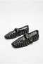 027-719 Tulle Stone Buckle Detailed Soft Toe-Cap Comfortable Women's Ballerinas - 5