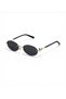 Metal oval women's sunglasses black cut glass | gold detailed uv400 protected minimal uv400