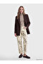 Lcw Jeans Brown Barrel Fit Patterned Women's Jean Trousers