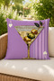 Purple Leopard Cocktail, Playing Cards and Billiards Themed Digital Printed Decorative Throw Pillow Cover (Double Sided) - 3