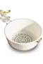 2-in-1 Salad Spinner, Kitchen Colander Set with Dual Layer Strainer Bowl, Fruit and Vegetable Washin