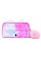 Pink Pink Patterned Primary School Girls' Pen Holder Luxury Pencil Case Organizer Double Compartment Beaded Three Compartment Decorated Pencil Bag - 3
