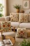 Ikat Pattern Flowers Patterned 4-Piece Throw Pillow Cover Set - 2