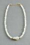 Oval Stone Pearl Necklace - 2