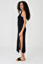 Women's Ecru V-Neck Lightly Textured Summer Strap Knit Dress - 6