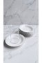 Luxury Silver 6-Person 12 cm 6-Piece Premium Porcelain Tea Plate Set Silver Gilded - 2