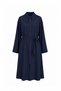 High Collar Belted Jacket with Embroidery Detail in Navy Blue Giy Çık 0387 - 5